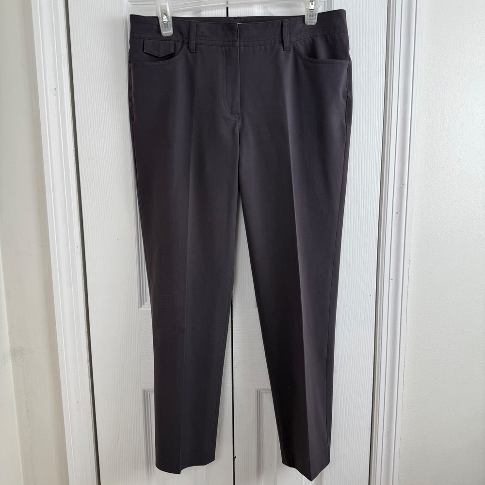 Gunex Italy Dress Pants Womens‎ 6 Brown Slim Straight Work Office Stretch